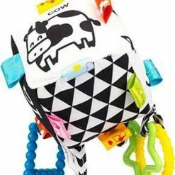 Louas Loua's Favorites Baby Knijp En Bijt Speelgoed Activiteiten Speelgoed Vierkant Zwart Wit Geblokt, Babyspeelgoed,