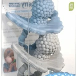 RaZbaby RaZberry - Bijtspeentje - Blauw - Grijs - 2 Stuks -grijp-bijtspeelgoed Verkoopwinkel 430x840