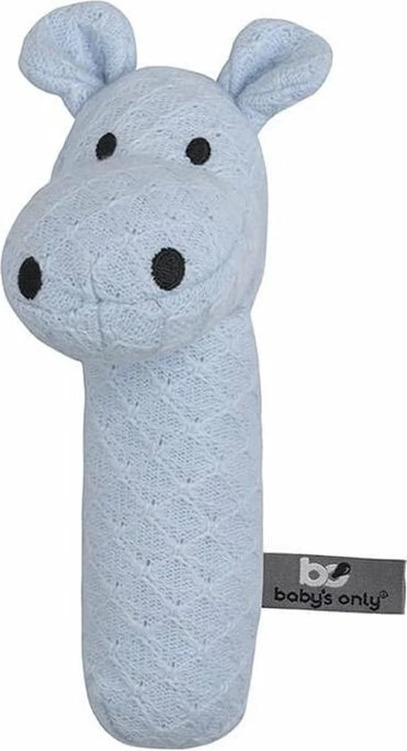 Baby's Only Gebreide Baby Rammelaar Nijlpaard - Poederblauw - Baby Cadeau 3 Baby's Only Gebreide Baby Rammelaar Nijlpaard - Poederblauw - Baby Cadeau