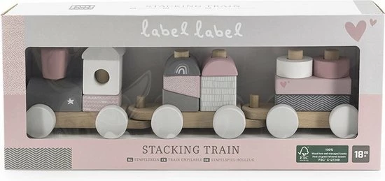 Label Label Houten Speeltrein Met Blokken Roze 6 Label Label Houten Speeltrein Met Blokken Roze - Afbeelding 4