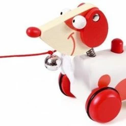 Scratch Preschool Trekfiguurtje Klein Hond - Rood Jack