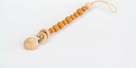 Petit Adventures Speenkoord Met Houten Rammelaar Cognac - Gift Set 5 Petit Adventures Speenkoord Met Houten Rammelaar Cognac - Gift Set - Afbeelding 3