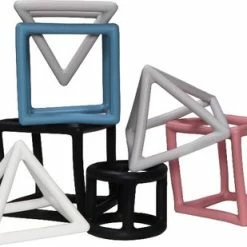 Label Label Roze 3 Stuks Geometrische Silicone Bijtringen LLST-15294 -grijp-bijtspeelgoed Verkoopwinkel 550x309 1