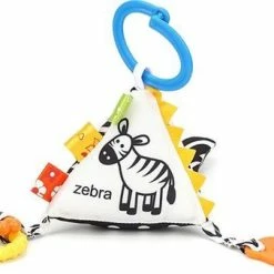 Louas Loua's Favorites Baby Knijp En Bijt Speelgoed Driehoek Activiteiten Speelgoed Zwart Wit Geblokt, Babyspeelgoed, Babyspeelgoed 6 Maanden, Kinderwagen Knuffels