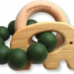 Chewies & More Rammelaar Olifant Met Kralen Deep Green 10. Deep Green