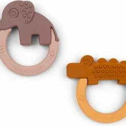 Done By Deer Bijtring Deer Friends Mustard/Powder 2-Pack