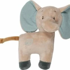 Nattou Olifant Axel - Rammelaar - 19x16 Cm - Groen/Beige