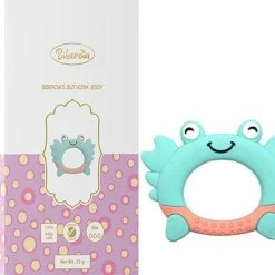 Biberoia® Bijtring - Krab - Koelbijtring - Bijtring - Bijtspeelgoed - Babyspeelgoed - Badspeelgoed - Blauw