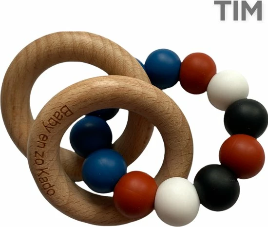 BabyenzoKado Siliconen Bijtring Met Ringen TIM Blauw 3 BabyenzoKado Siliconen Bijtring Met Ringen TIM Blauw