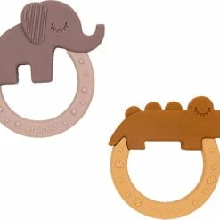 Done By Deer Bijtring Deer Friends Mustard/Powder 2-Pack -grijp-bijtspeelgoed Verkoopwinkel 550x470