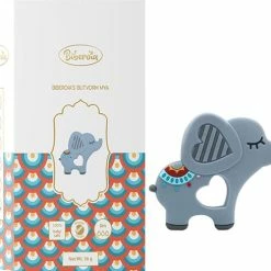 Biberoia® Bijtring - Olifantje - Koelbijtring - Bijtring - Bijtspeelgoed - Babyspeelgoed - Badspeelgoed - Grijs