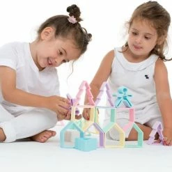 Dëna Bijtring - 6 Kind + 6 Huis - Pastel -grijp-bijtspeelgoed Verkoopwinkel 550x489