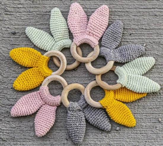 Baby Jem Babyjem Bunny Grijs Houten Bijtring 651 6 Baby Jem Babyjem Bunny Grijs Houten Bijtring 651 - Afbeelding 4