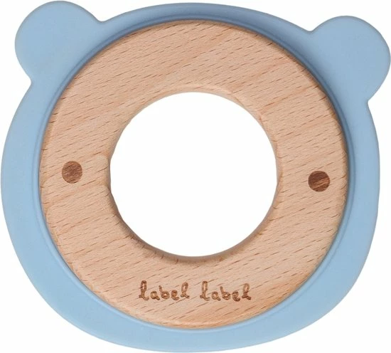 Label Label Beer Blauw Hout & Silicone Bijtring LLST-15058 3 Label Label Beer Blauw Hout & Silicone Bijtring LLST-15058