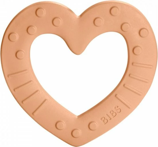 BIBS - Siliconen Bijtring - Bijtringen - Heart Peach 11 BIBS - Siliconen Bijtring - Bijtringen - Heart Peach - Afbeelding 9