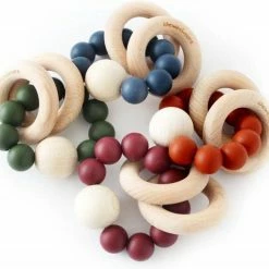 Chewies & More Rammelaar Hout Met Kralen Oker 30. Oker -grijp-bijtspeelgoed Verkoopwinkel 550x512