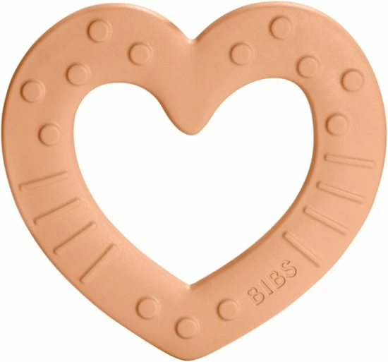 BIBS - Siliconen Bijtring - Bijtringen - Heart Peach 7 BIBS - Siliconen Bijtring - Bijtringen - Heart Peach - Afbeelding 5