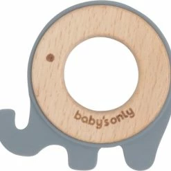 Baby's Only Houten Baby Bijtring - Bijtspeeltje Olifant - Grijs - Baby Cadeau