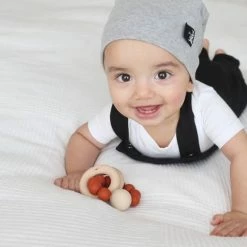 Chewies & More Rammelaar Hout Met Kralen Oker 30. Oker -grijp-bijtspeelgoed Verkoopwinkel 550x521 5