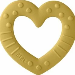 Bibs Bitie Heart Mustard Bijtring 3100254