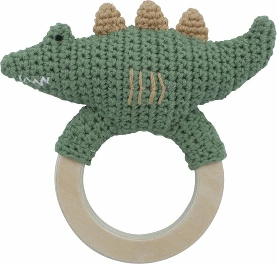 Sebra Gehaakte Rammelaar Krokodil Op Ring 3 Sebra Gehaakte Rammelaar Krokodil Op Ring