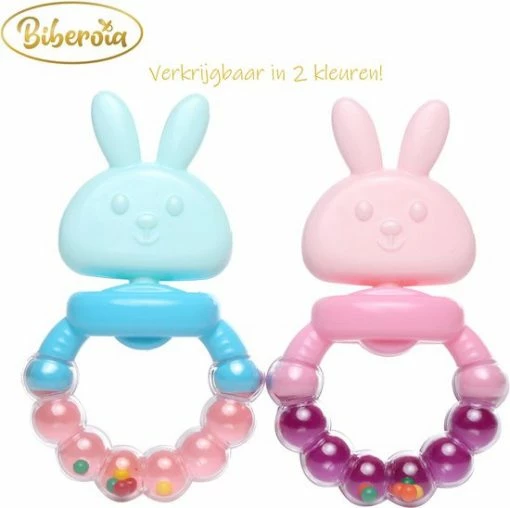 Biberoia® Bijtring Met Rammelaar - Bijtring - Baby – Speelgoed – Babycadeau - Kraamcadeau - Babyshower - Blauw -grijp-bijtspeelgoed Verkoopwinkel 550x548 2