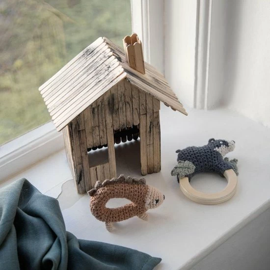 Sebra Gehaakte Rammelaar Das Op Bijtring 5 Sebra Gehaakte Rammelaar Das Op Bijtring - Afbeelding 3