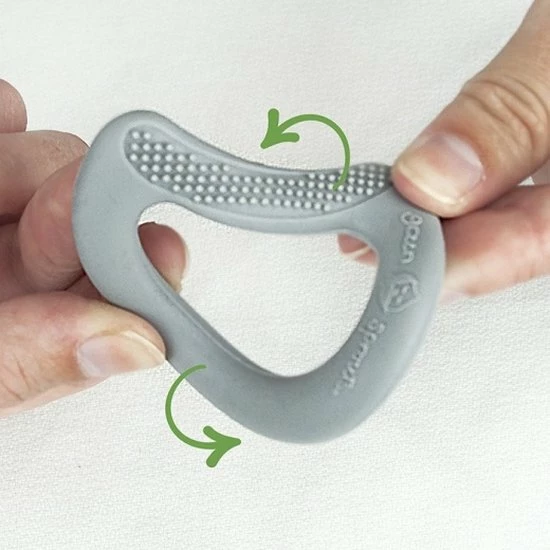 GREEN SPROUTS - 3 Siliconen Eerste Bijtringen- Roze, Grijs En Wit 7 GREEN SPROUTS - 3 Siliconen Eerste Bijtringen- Roze, Grijs En Wit - Afbeelding 5