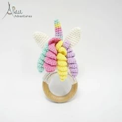 Petit Adventures Handgebreide Rammelaar Unicorn 9 Petit Adventures Handgebreide Rammelaar Unicorn -grijp-bijtspeelgoed Verkoopwinkel 550x550 306