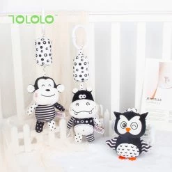 Happy Monkey Speelgoed Baby 0 Jaar/schoencadeautjes Sinterklaas/ Rammelaar/ Speelgoed/ Speeltjes/ Kerstcadeau Voor Baby/Cartoon Pluche Dier Rammelaar Bel Wandelwagen Baby Winkelwagen/ Baby Speelgoed/ ===apzwart Wit Speelgoed/ Apje -grijp-bijtspeelgoed Verkoopwinkel 550x550 37