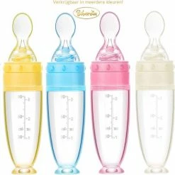 Biberoia® Knijpfles Met Lepel - Bijtring - Rammelaar - Kinderbestek - Baby - Speelgoed - Roze -grijp-bijtspeelgoed Verkoopwinkel 550x551 5