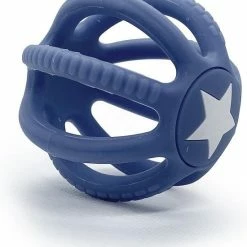 Kushies - Bijtspeelgoed - Siliconen Bal - Bijtring - Marine Blauw
