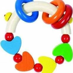 Heimess Bijtring Rond Regenboog Hartjes 10 Cm