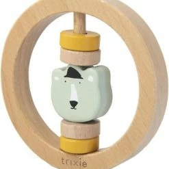 Trixie Rammelaar Mr. Polar Bear 9 Cm Hout Naturel/mintgroen
