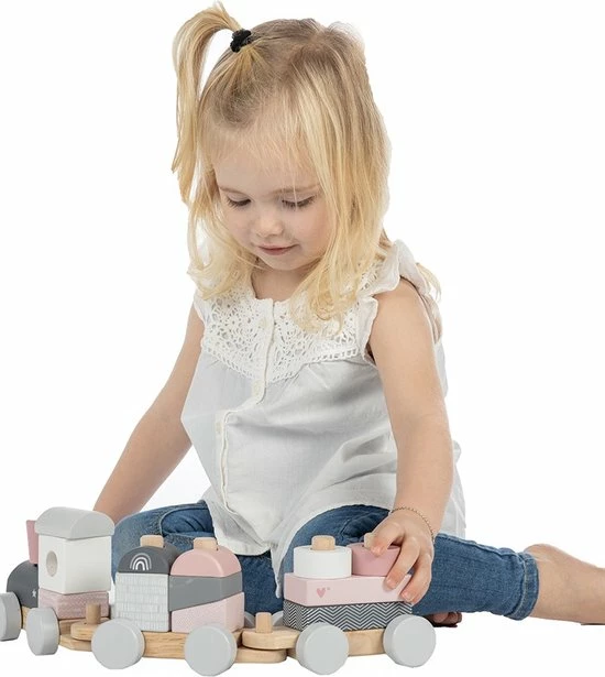 Label Label Houten Speeltrein Met Blokken Roze 8 Label Label Houten Speeltrein Met Blokken Roze - Afbeelding 6