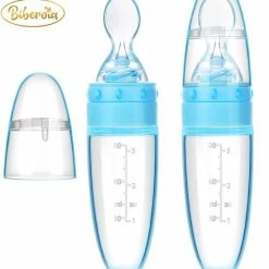 Biberoia® Bijtring En Knijpfles Met Lepel - Baby / Kinderbestek - Speelgoed - Kraamcadeau - Babyshower - Blauw -grijp-bijtspeelgoed Verkoopwinkel 550x625 5