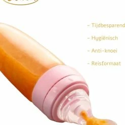 Biberoia® Knijpfles Met Lepel - Bijtring - Rammelaar - Kinderbestek - Baby - Speelgoed - Roze -grijp-bijtspeelgoed Verkoopwinkel 550x656