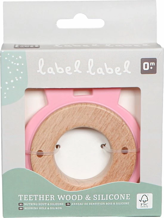 Label Label Konijn Roze Hout & Silicone Bijtring LLST-15041 4 Label Label Konijn Roze Hout & Silicone Bijtring LLST-15041 - Afbeelding 2