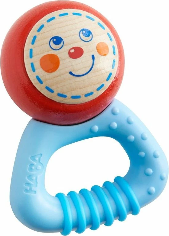 Haba Rammelaar Kabouter Leo Blauw/rood 9 Cm 3 Haba Rammelaar Kabouter Leo Blauw/rood 9 Cm