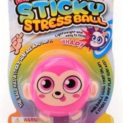 Merkloos John Toy Sticky Stretch Bal Aap Op Kaart (1 Stuk) Assorti