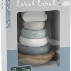 Label Label Lichtblauw Houten Tuimelring Piramide LLWT-25231 -grijp-bijtspeelgoed Verkoopwinkel 550x779 1