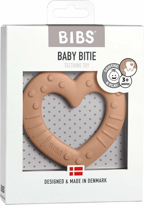 BIBS - Siliconen Bijtring - Bijtringen - Heart Peach 4 BIBS - Siliconen Bijtring - Bijtringen - Heart Peach - Afbeelding 2