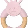 Merkloos Beukenhouten - Bijtfiguur - Bijtspeelgoed - Bijtkonijn - Baby Speelgoed - Silicone - Bijtring - Bijtspeeltje - Paars