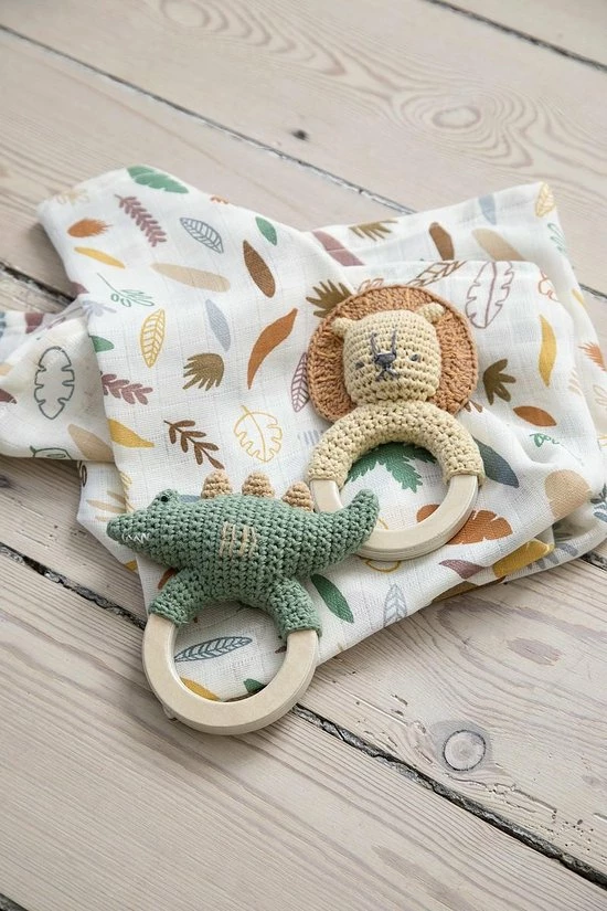 Sebra Gehaakte Rammelaar Krokodil Op Ring 4 Sebra Gehaakte Rammelaar Krokodil Op Ring - Afbeelding 2