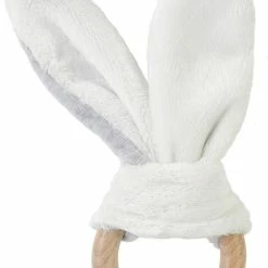 BamBam Houten Bijtring Konijn - Wit/Grijs - Baby Cadeau